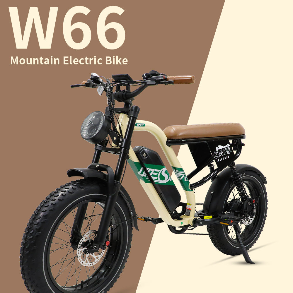 ONESPORT W66 BEIGE – E-BIKE Urbana con Batteria Integrata, Motore BAFANG 48V 500W e Display LCD