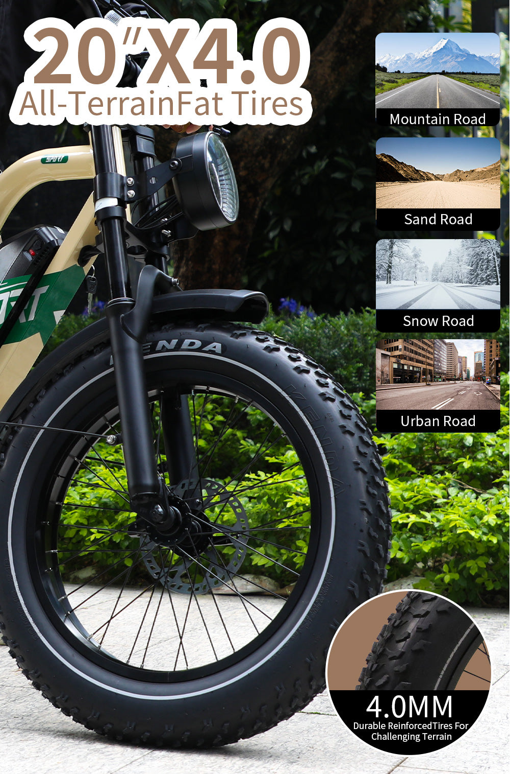 ONESPORT W66 BEIGE – E-BIKE Urbana con Batteria Integrata, Motore BAFANG 48V 500W e Display LCD