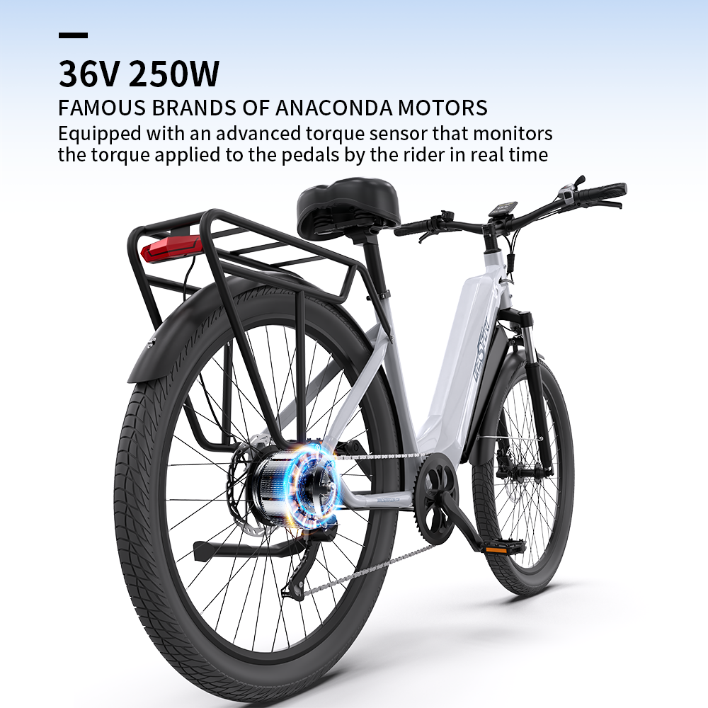 OneSport OT05 PRO WHITE - e-Bike Avanzata | Motore 250W | Batteria Estraibile | Display LCD
