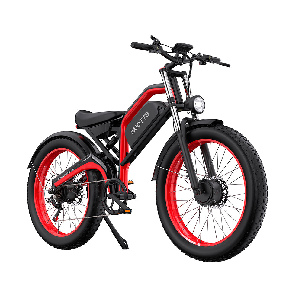 DUOTTS N26 RED – E-Bike con Doppia Modalità di Guida, DOPPIO MOTORE 750W, Display LCD Avanzato e Sospensione Regolabile
