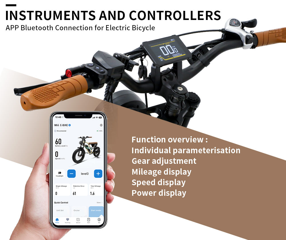 ONESPORT W66 BEIGE – E-BIKE Urbana con Batteria Integrata, Motore BAFANG 48V 500W e Display LCD