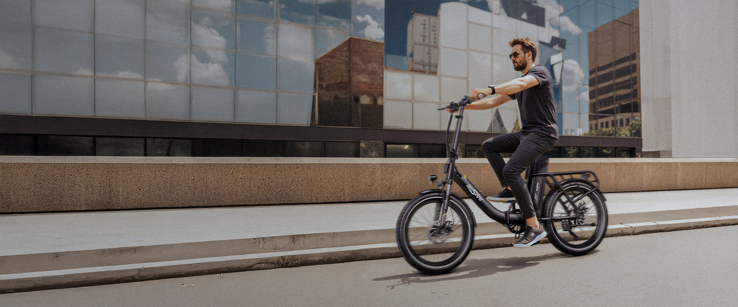 ONESPORT OT16 BLACK-BROWN – E-BIKE Pieghievole con Motore 48V 250W Potente, Batteria Rimovibile e Sospensioni