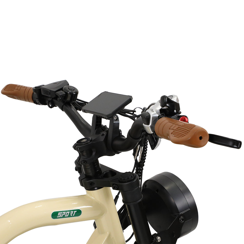 ONESPORT W66 BEIGE – E-BIKE Urbana con Batteria Integrata, Motore BAFANG 48V 500W e Display LCD