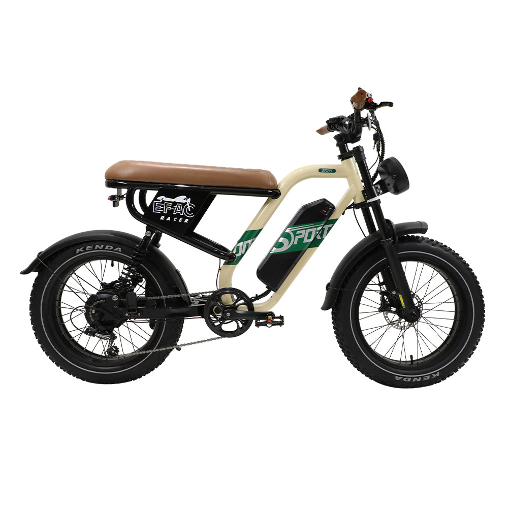 ONESPORT W66 BEIGE – E-BIKE Urbana con Batteria Integrata, Motore BAFANG 48V 500W e Display LCD