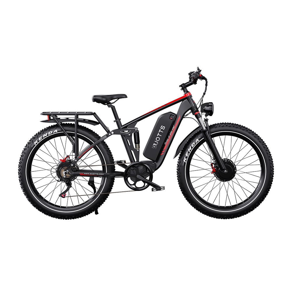DUOTTS S26 PRO BLACK– E-Bike, 2 MOTORI 750W con Portapacchi, Doppia Modalità e Display LCD