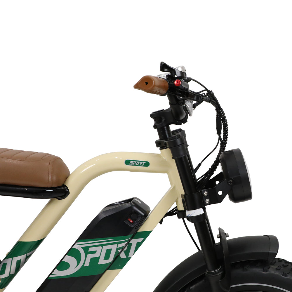 ONESPORT W66 BEIGE – E-BIKE Urbana con Batteria Integrata, Motore BAFANG 48V 500W e Display LCD