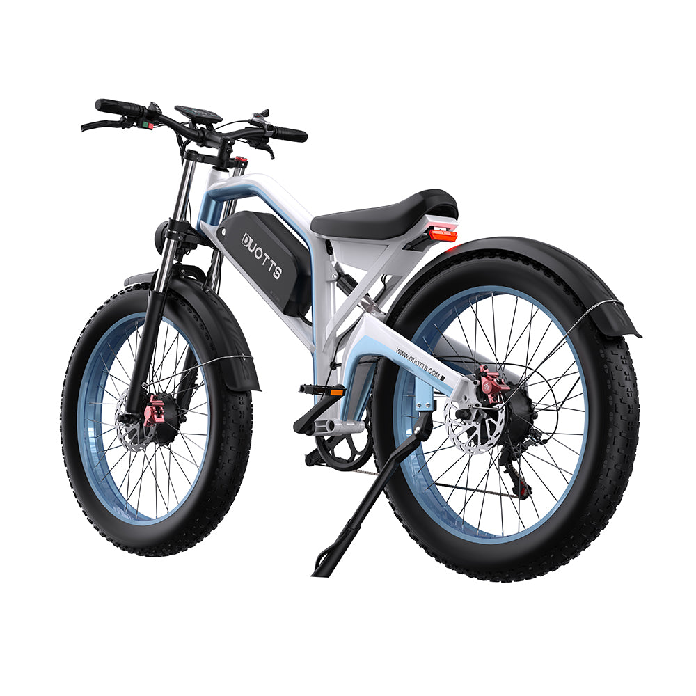 DUOTTS N26 WHITE-BLUE – E-Bike con Doppia Modalità di Guida, DOPPIO MOTORE 750W, Display LCD Avanzato e Sospensione Regolabile