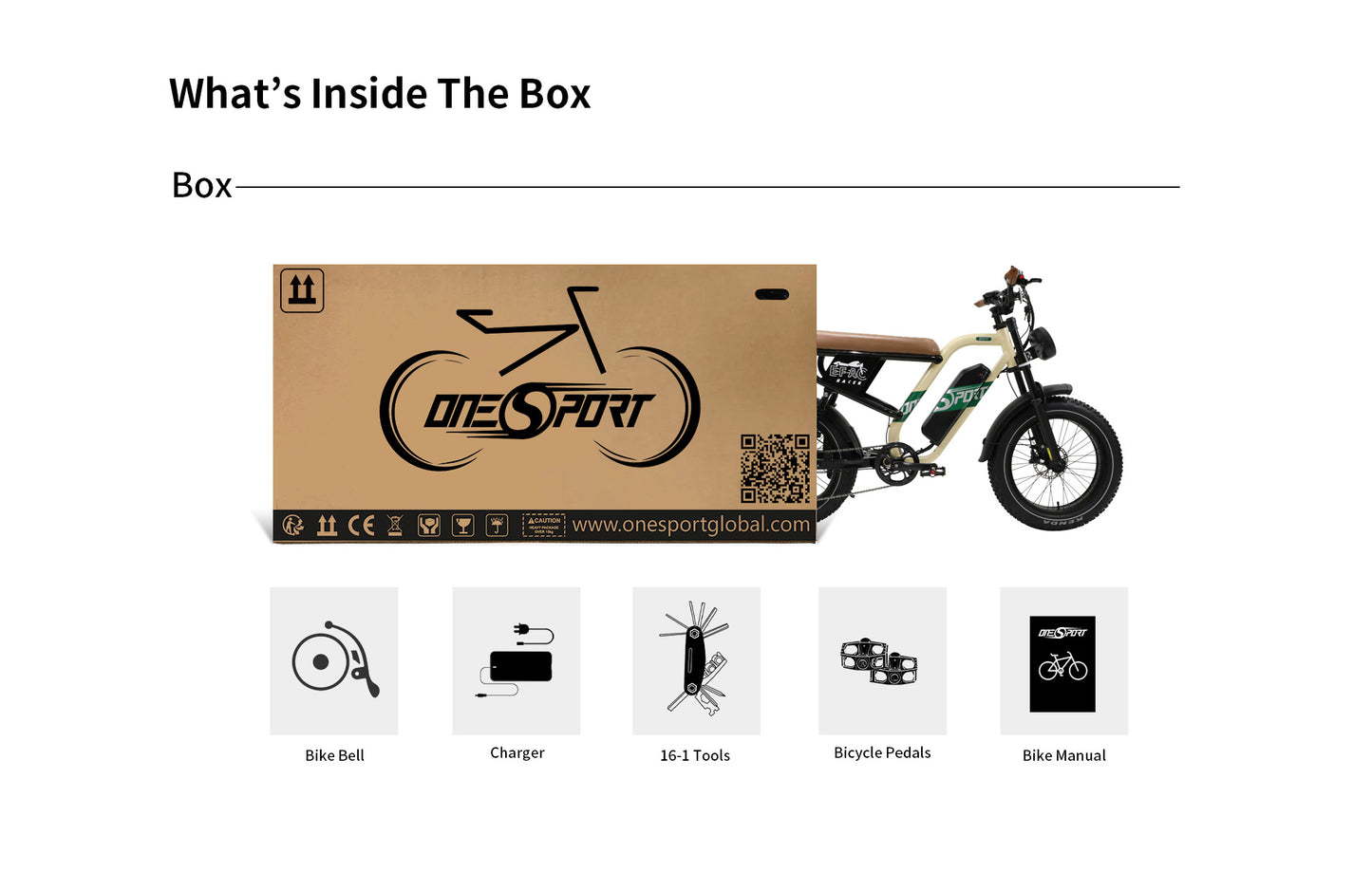 ONESPORT W66 BEIGE – E-BIKE Urbana con Batteria Integrata, Motore BAFANG 48V 500W e Display LCD