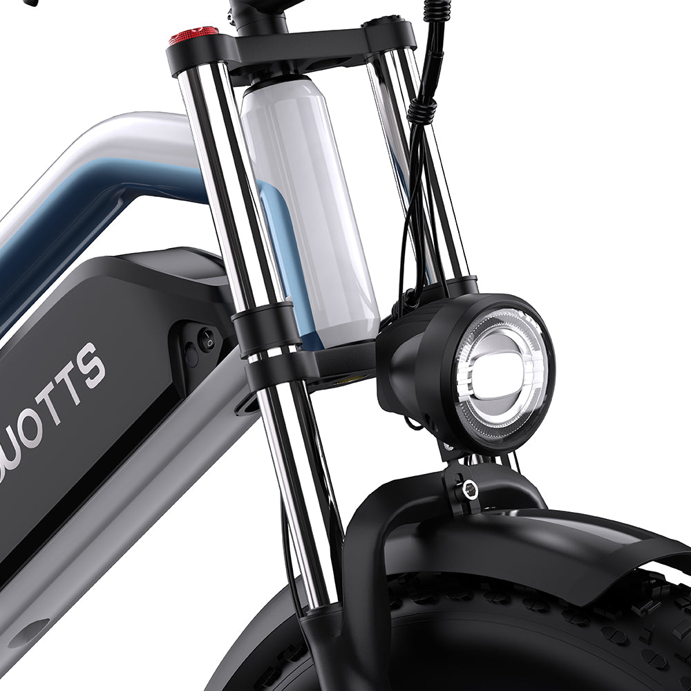DUOTTS N26 WHITE-BLUE – E-Bike con Doppia Modalità di Guida, DOPPIO MOTORE 750W, Display LCD Avanzato e Sospensione Regolabile