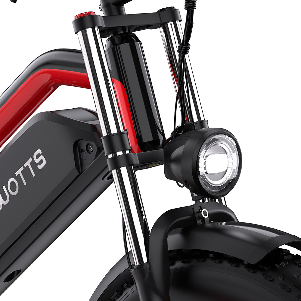 DUOTTS N26 RED – E-Bike con Doppia Modalità di Guida, DOPPIO MOTORE 750W, Display LCD Avanzato e Sospensione Regolabile