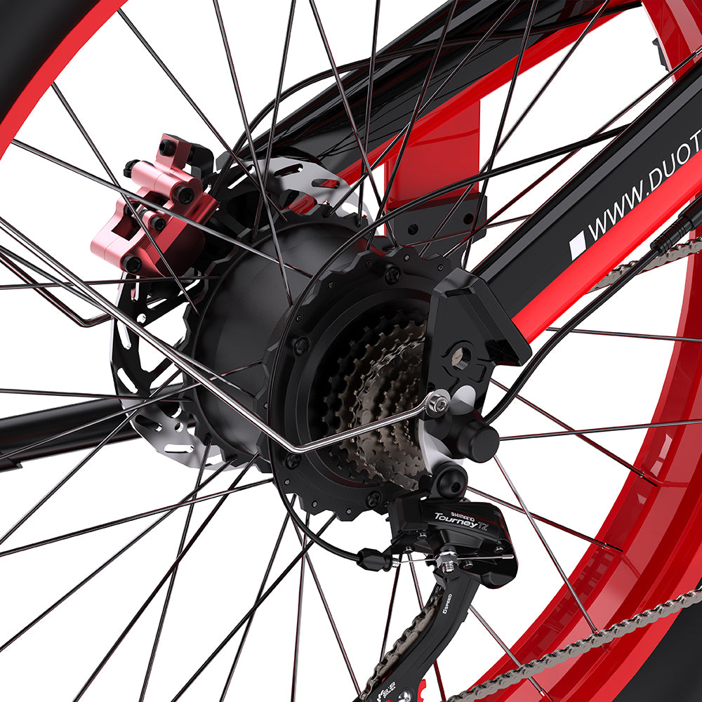 DUOTTS N26 RED – E-Bike con Doppia Modalità di Guida, DOPPIO MOTORE 750W, Display LCD Avanzato e Sospensione Regolabile