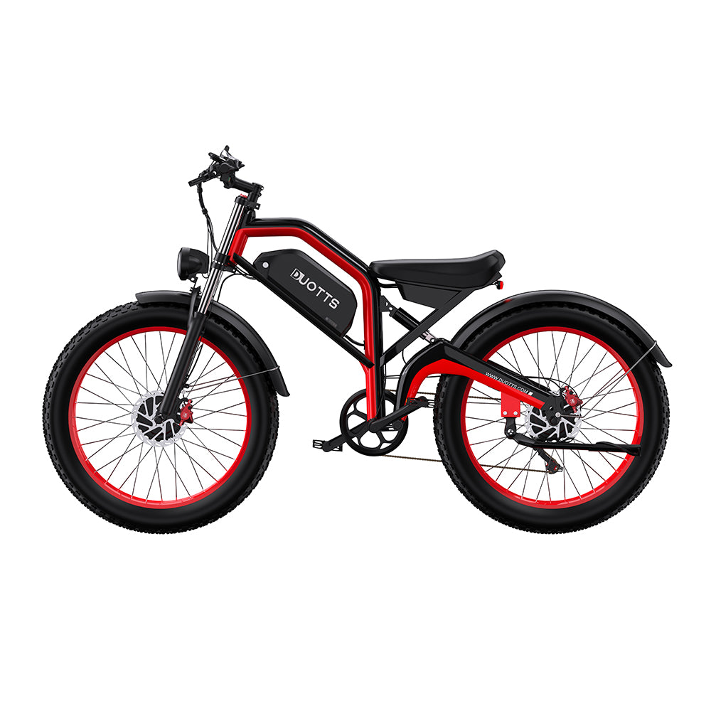 DUOTTS N26 RED – E-Bike con Doppia Modalità di Guida, DOPPIO MOTORE 750W, Display LCD Avanzato e Sospensione Regolabile