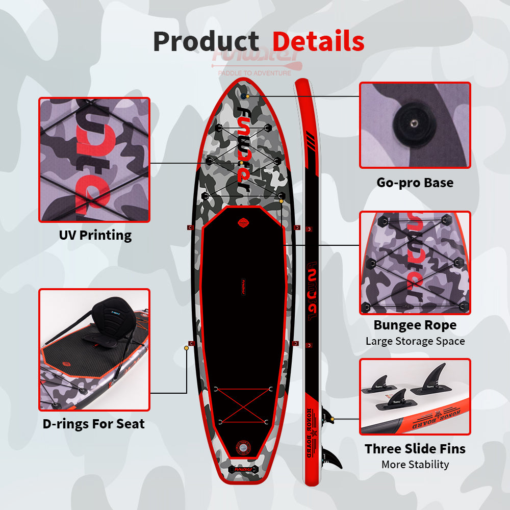 Tavola SUP gonfiabile 'Angler Pro' 330*84*15 | Portata 165kg | Kit Pesca con Seggiolino