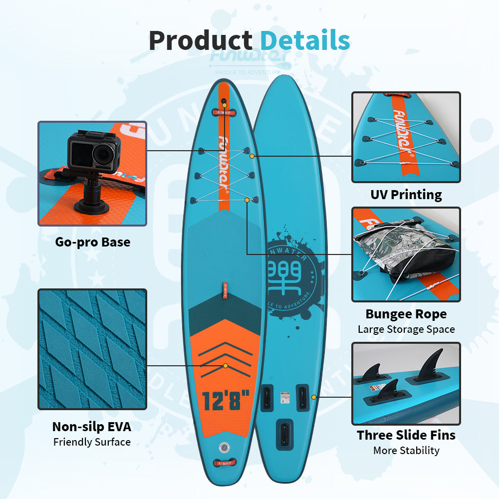 Tavola SUP Gonfiabile FUNWAY 385*85*15 | Portata 230kg+ | XXL Extra Large | Doppia Pagaia | Kit Doppio Completo
