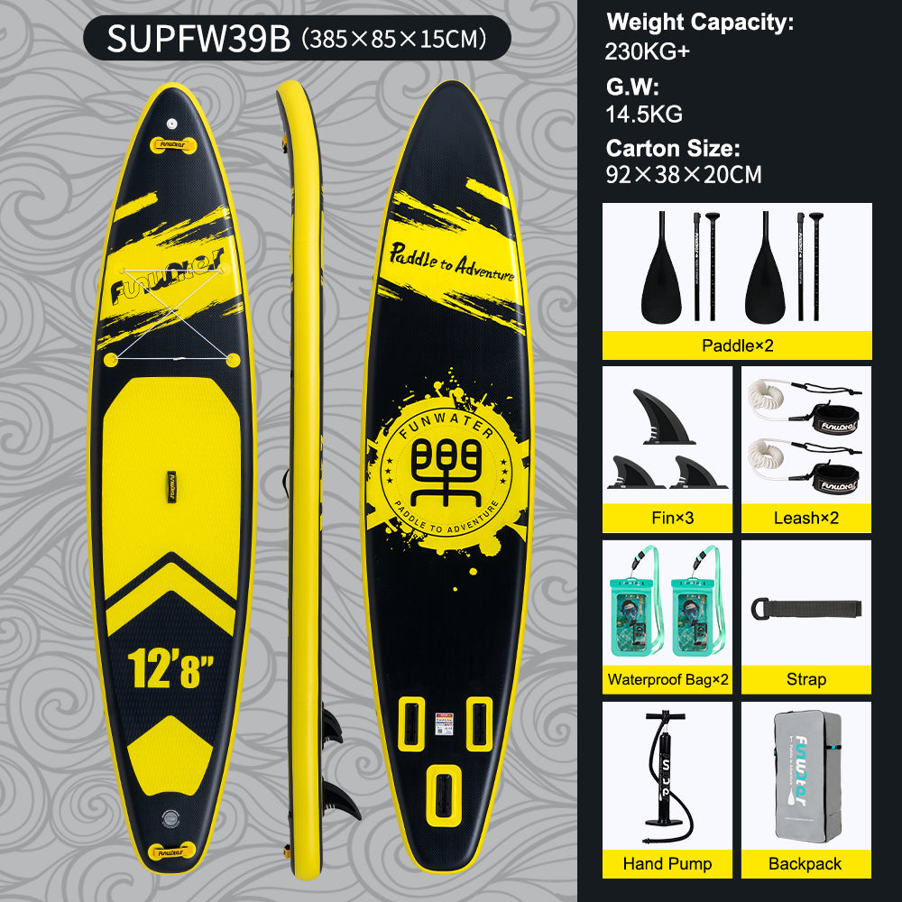 Tavola SUP Gonfiabile WAVE Z 385*85*15 | Portata 230kg+ | XXL Extra Large | Doppia Pagaia | Kit Completo per 2 Persone