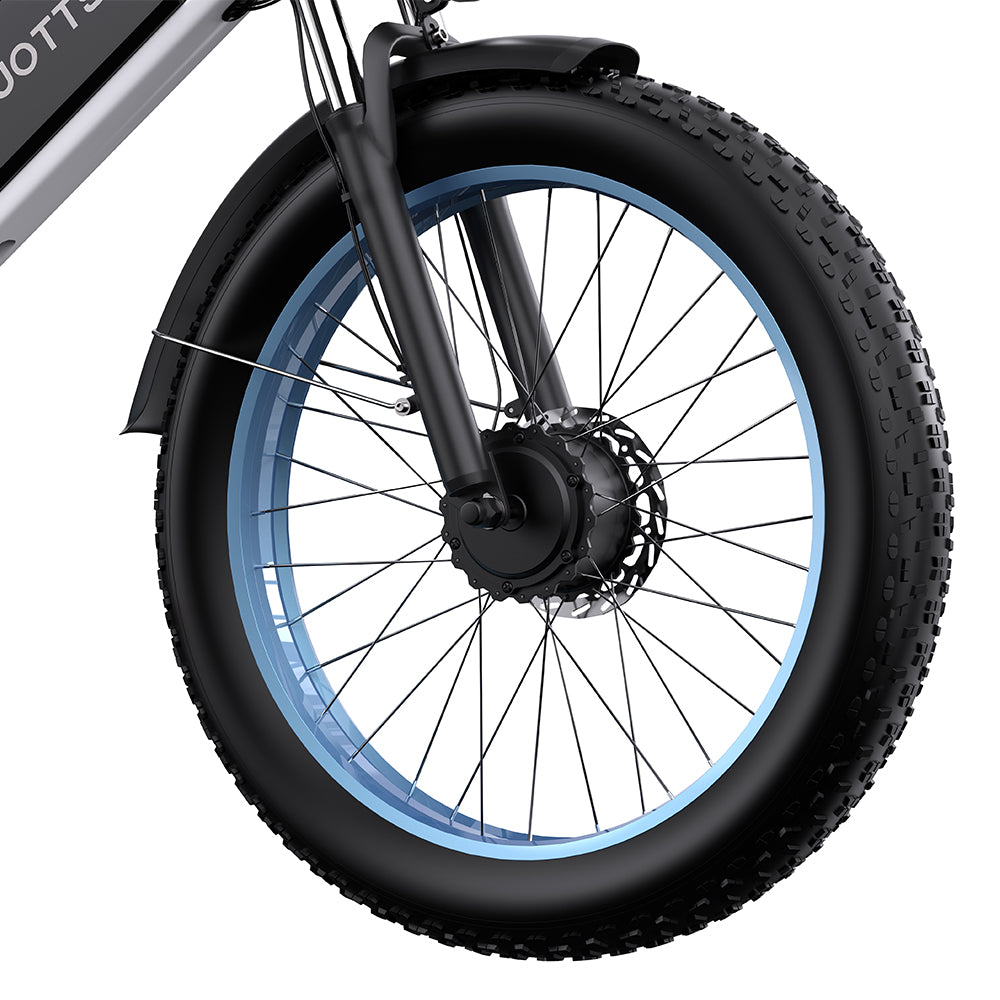 DUOTTS N26 WHITE-BLUE – E-Bike con Doppia Modalità di Guida, DOPPIO MOTORE 750W, Display LCD Avanzato e Sospensione Regolabile