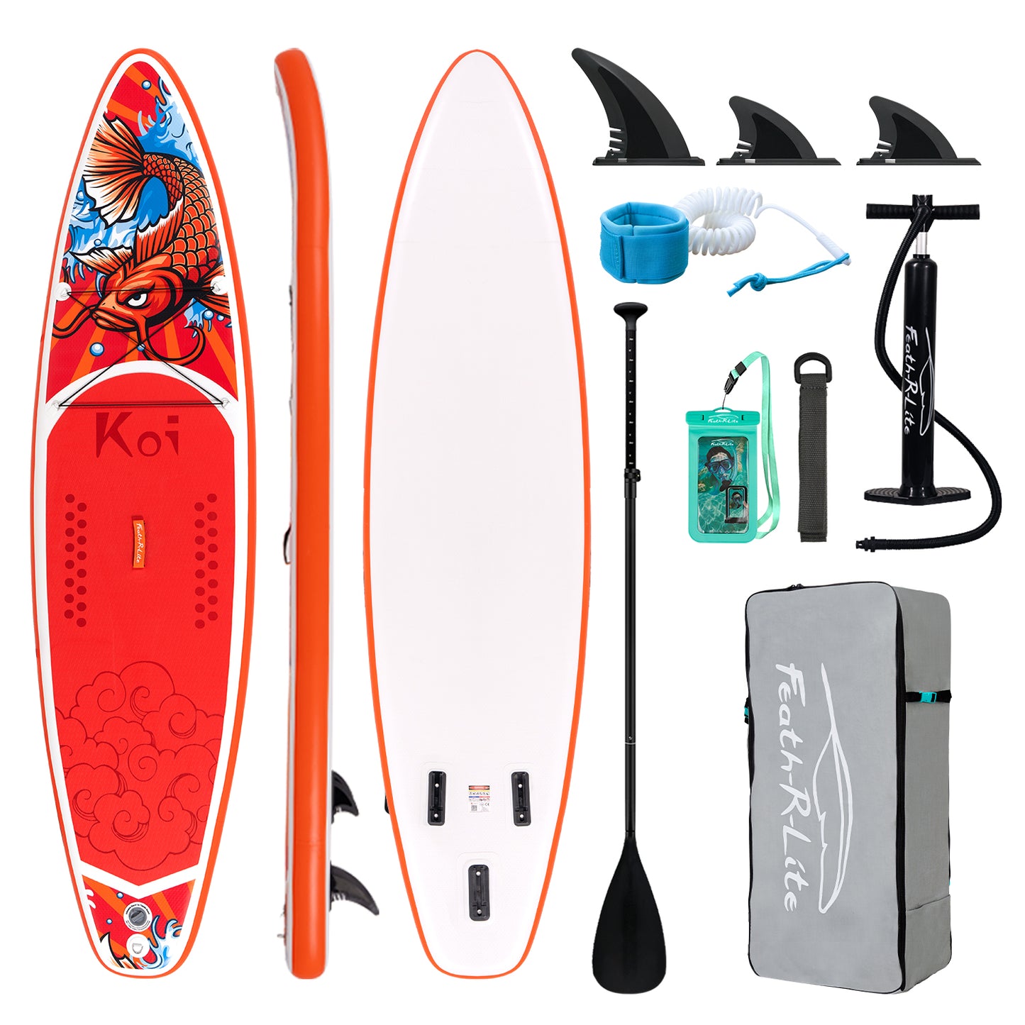 SUP Gonfiabile FathRide 335*83*15 | Portata 165kg+ | Design Koi Esclusivo | Kit Completo