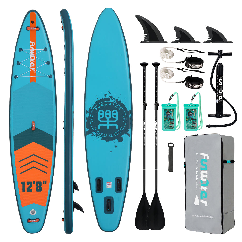Tavola SUP Gonfiabile FUNWAY 385*85*15 | Portata 230kg+ | XXL Extra Large | Doppia Pagaia | Kit Doppio Completo
