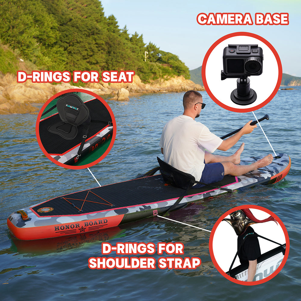 Tavola SUP gonfiabile 'Angler Pro' 330*84*15 | Portata 165kg | Kit Pesca con Seggiolino