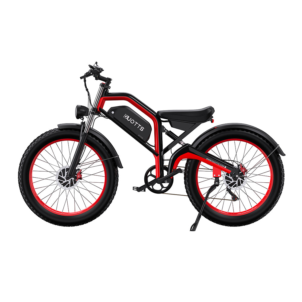 DUOTTS N26 RED – E-Bike con Doppia Modalità di Guida, DOPPIO MOTORE 750W, Display LCD Avanzato e Sospensione Regolabile