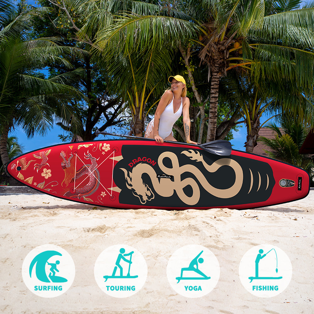 Tavola SUP Gonfiabile Pulse Red 350*84*15 | Portata 180kg+ | Ultra Stabile | Base GoPro | Kit Completo (Copia)