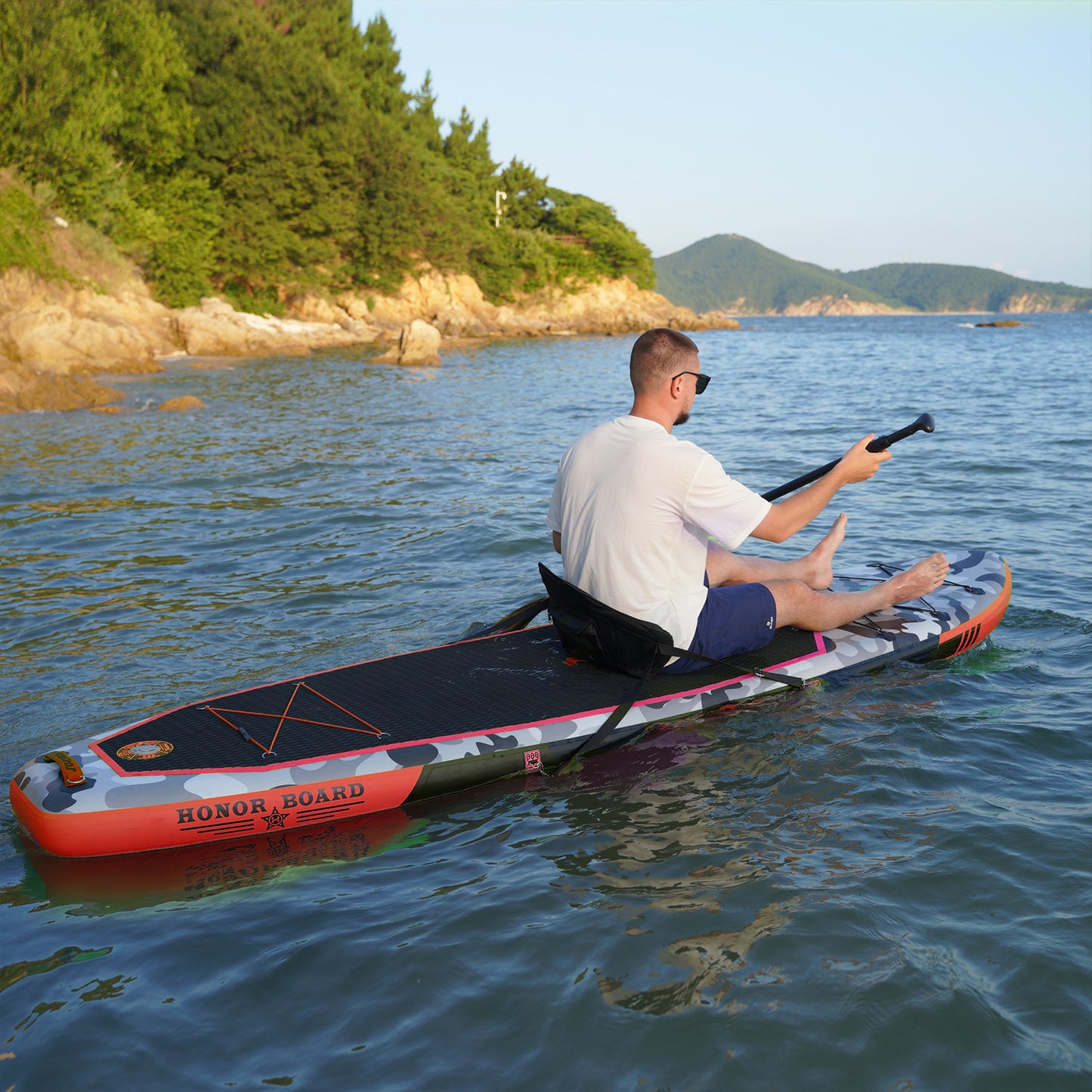 Tavola SUP gonfiabile 'Angler Pro' 330*84*15 | Portata 165kg | Kit Pesca con Seggiolino