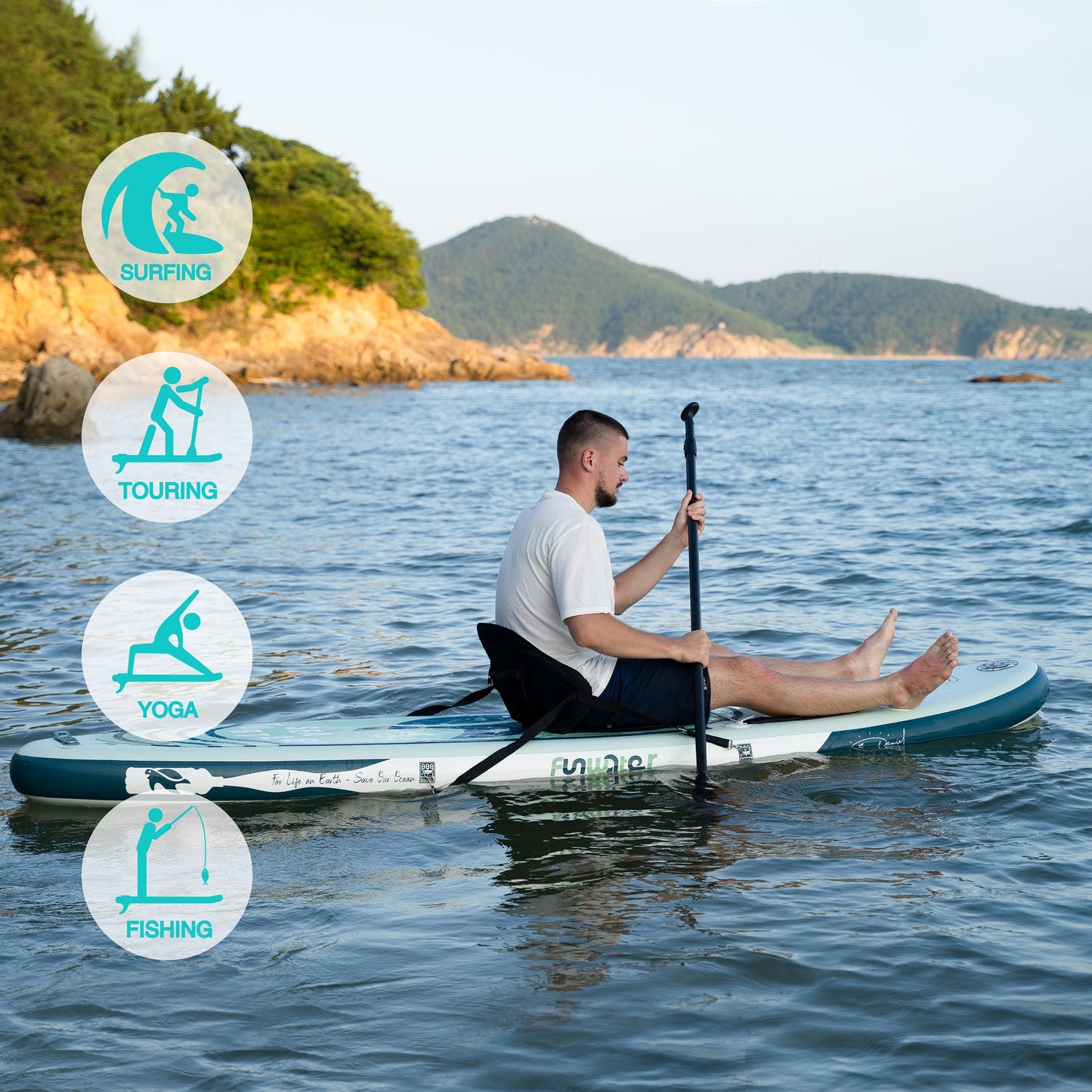 Tavola SUP gonfiabile 'Sea Turtle' 10'6" | Portata 150kg | Dual Layer & Seggiolino | Kit Completo