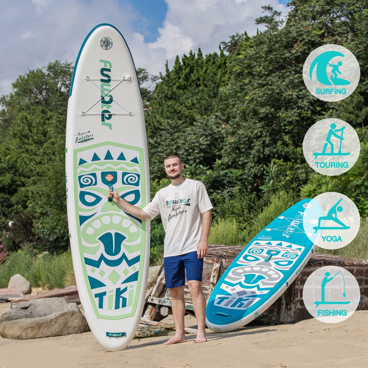 Tavola SUP gonfiabile 'avventura' 320*84*15 | Portata 150kg | Dual Layer GoPro | Kit Completo (Copia)