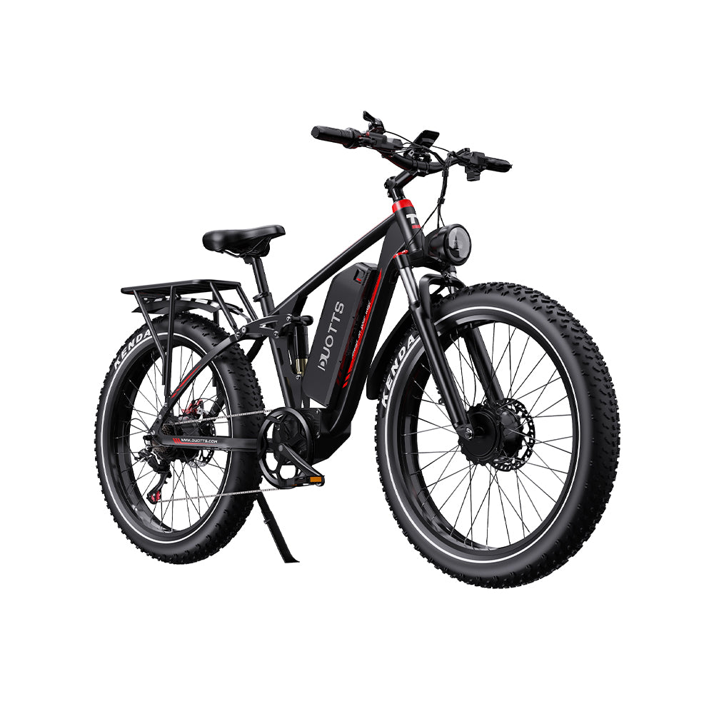 DUOTTS S26 PRO BLACK– E-Bike, 2 MOTORI 750W con Portapacchi, Doppia Modalità e Display LCD