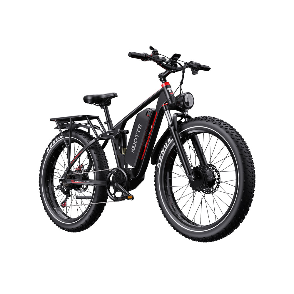DUOTTS S26 PRO BLACK– E-Bike, 2 MOTORI 750W con Portapacchi, Doppia Modalità e Display LCD