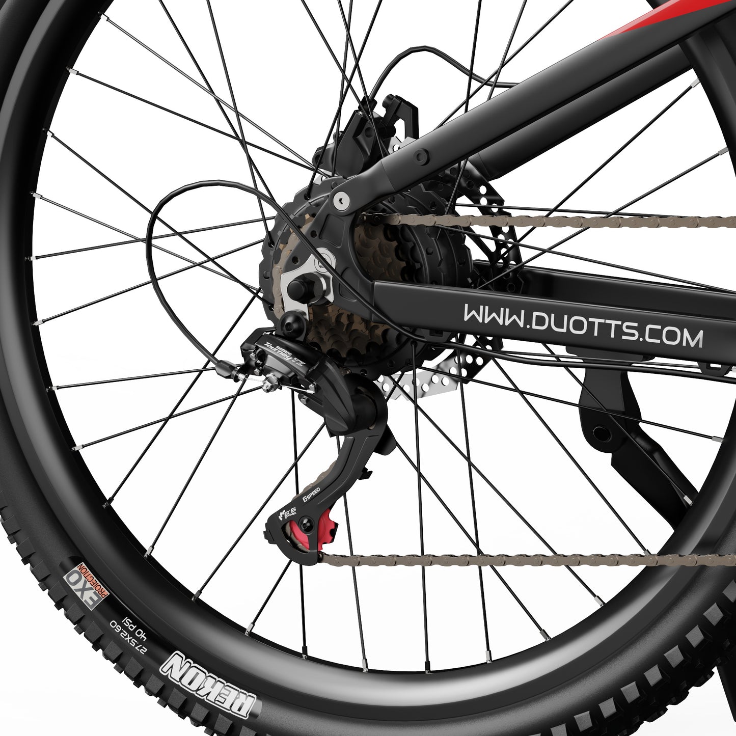 DUOTTS E29 Black-Red | Sospensione Doppia | Batteria Smart | Display Avanzato
