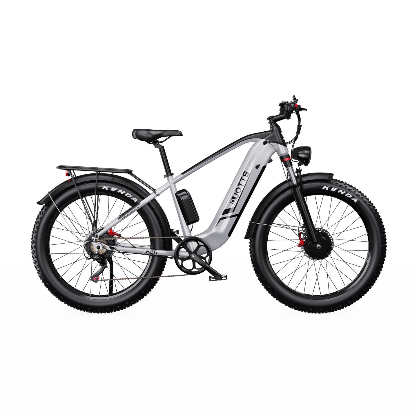 DUOTTS F26 PRO SILVER – E-Bike Cargo Elettrica con Doppio Motore da 750W, Batteria Rimovibile 48V 20AH Samsung e Display LCD