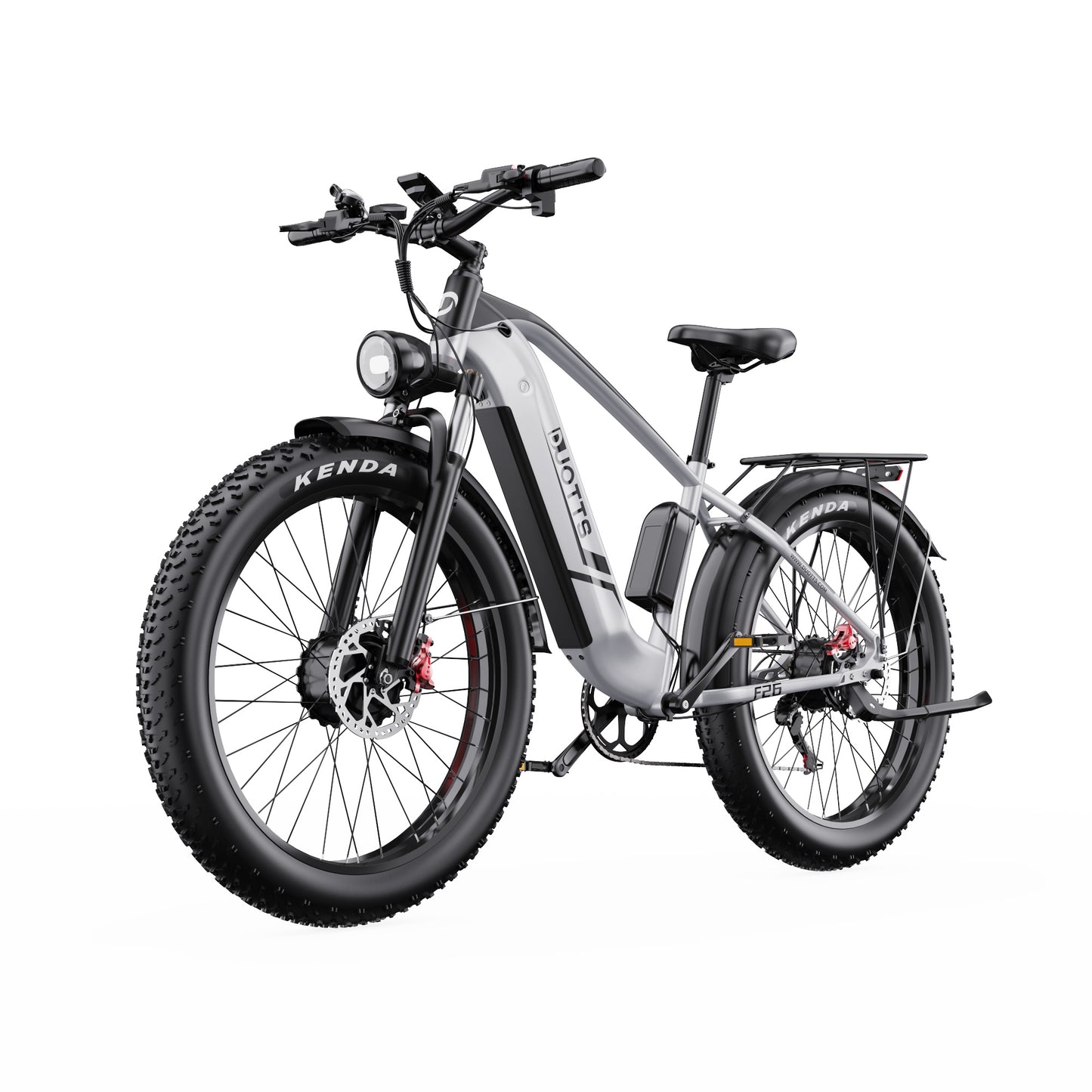 DUOTTS F26 PRO SILVER – E-Bike Cargo Elettrica con Doppio Motore da 750W, Batteria Rimovibile 48V 20AH Samsung e Display LCD