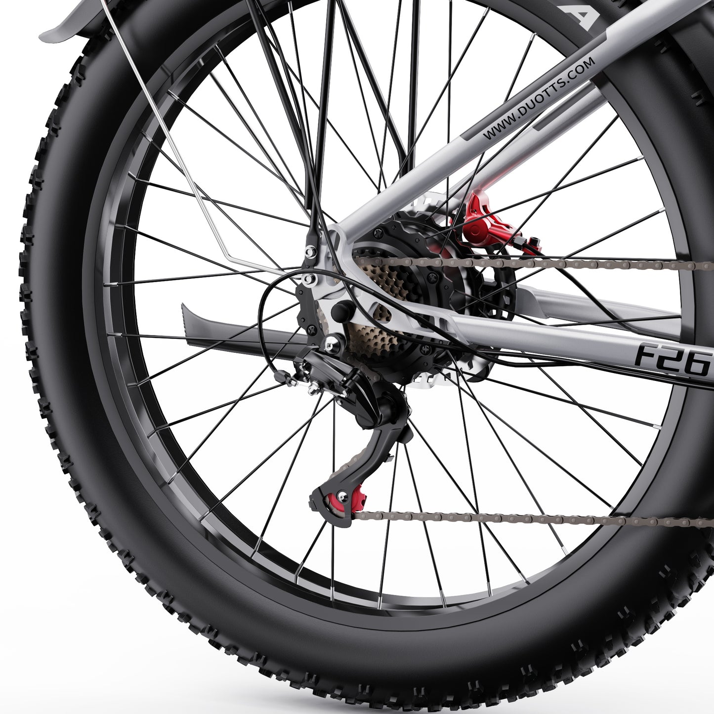 DUOTTS F26 PRO SILVER – E-Bike Cargo Elettrica con Doppio Motore da 750W, Batteria Rimovibile 48V 20AH Samsung e Display LCD
