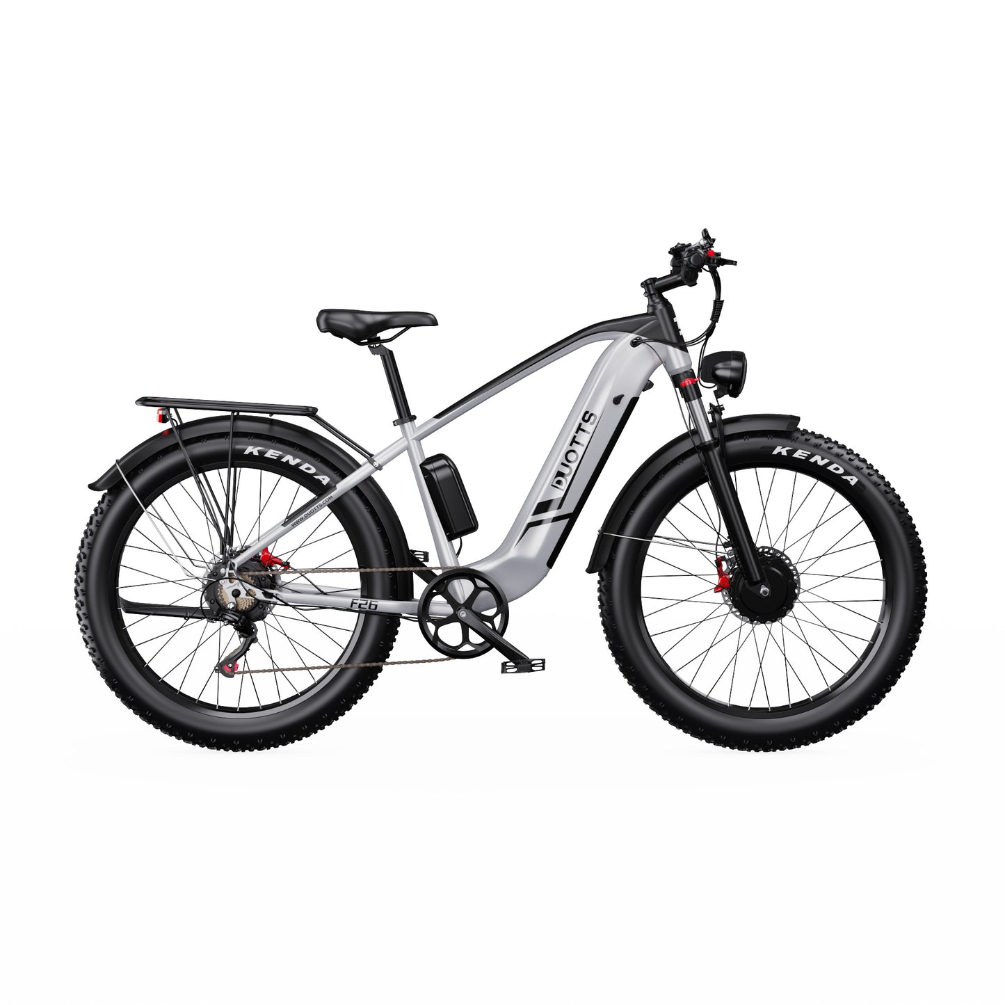 DUOTTS F26 PRO SILVER – E-Bike Cargo Elettrica con Doppio Motore da 750W, Batteria Rimovibile 48V 20AH Samsung e Display LCD