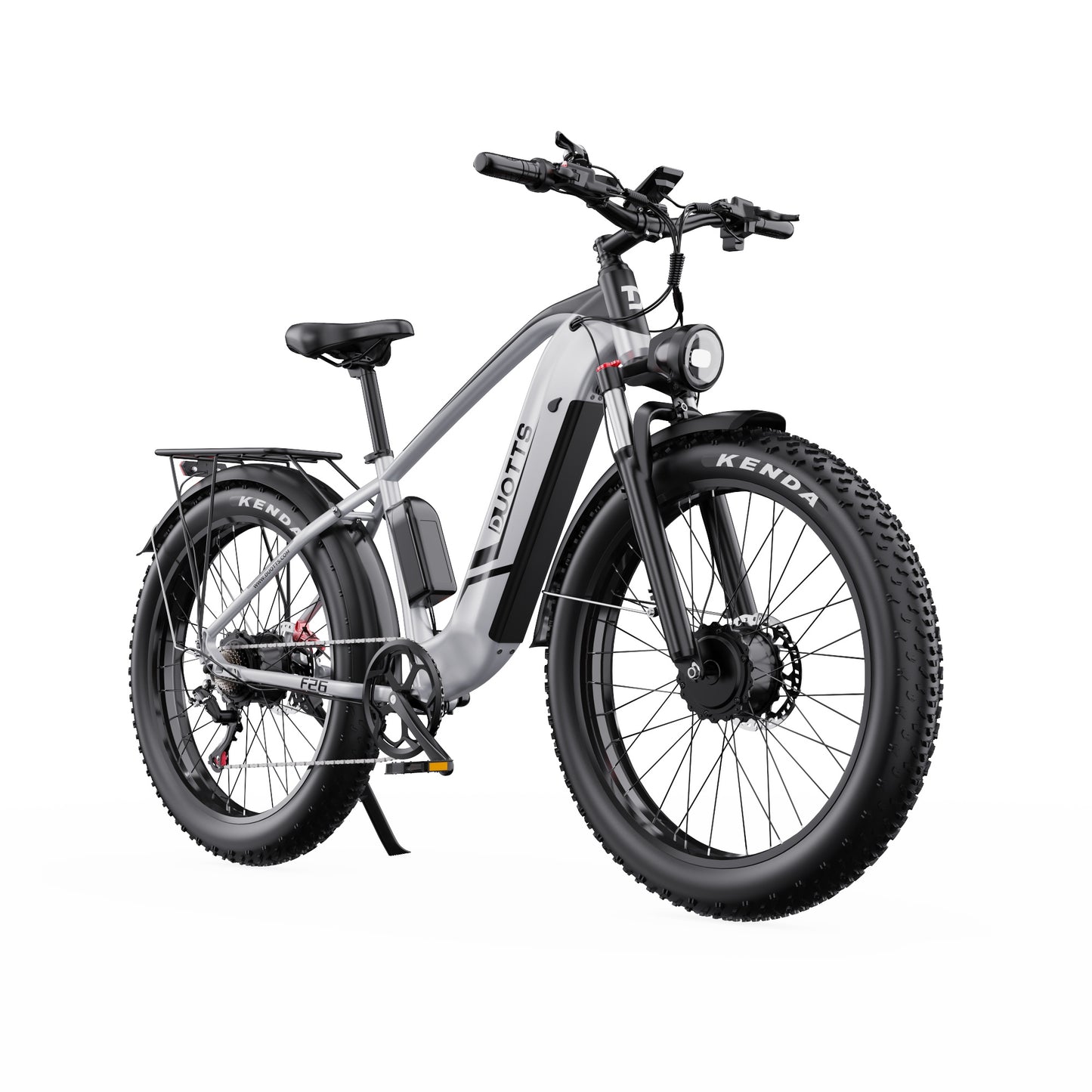 DUOTTS F26 PRO SILVER – E-Bike Cargo Elettrica con Doppio Motore da 750W, Batteria Rimovibile 48V 20AH Samsung e Display LCD