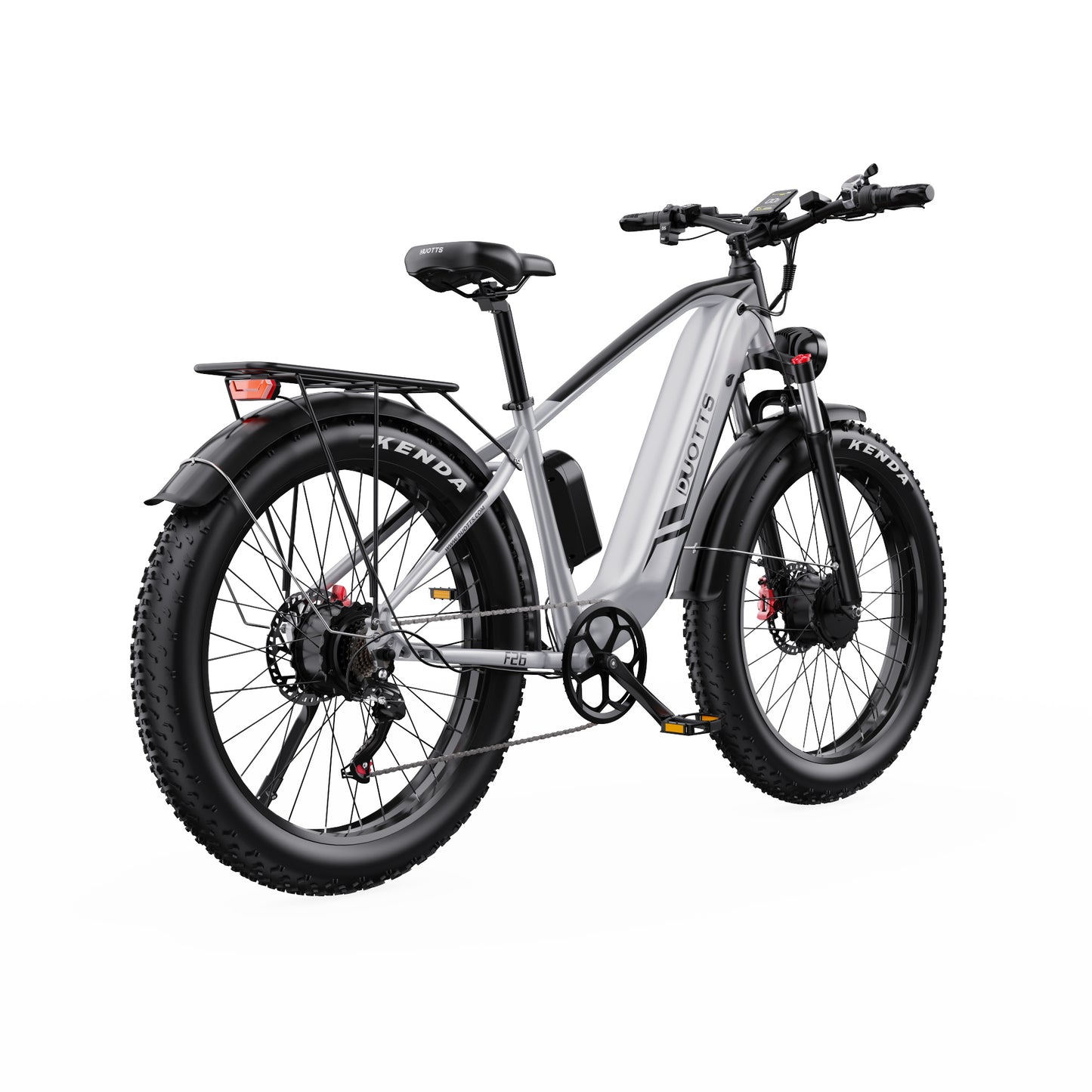 DUOTTS F26 PRO SILVER – E-Bike Cargo Elettrica con Doppio Motore da 750W, Batteria Rimovibile 48V 20AH Samsung e Display LCD