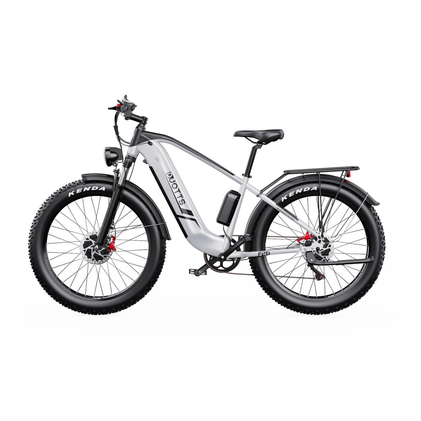 DUOTTS F26 PRO SILVER – E-Bike Cargo Elettrica con Doppio Motore da 750W, Batteria Rimovibile 48V 20AH Samsung e Display LCD