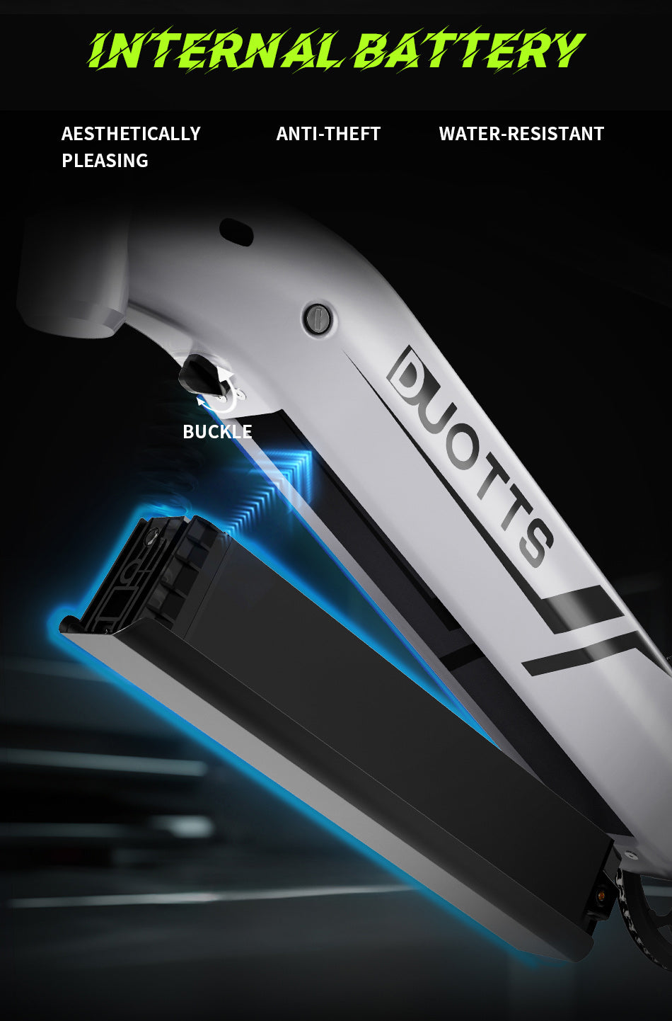 DUOTTS N26 WHITE-BLUE – E-Bike con Doppia Modalità di Guida, DOPPIO MOTORE 750W, Display LCD Avanzato e Sospensione Regolabile