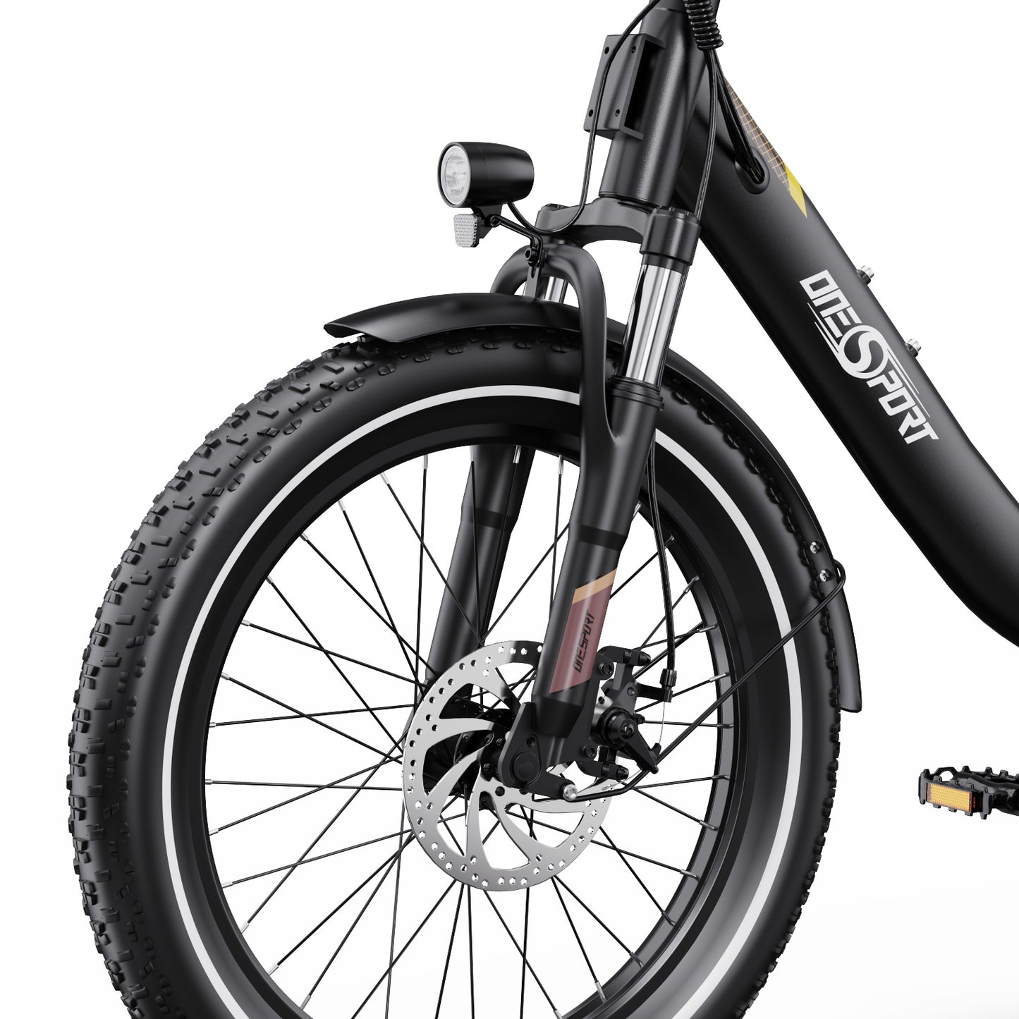 ONESPORT OT16 BLACK-BROWN – E-BIKE Pieghievole con Motore 48V 250W Potente, Batteria Rimovibile e Sospensioni