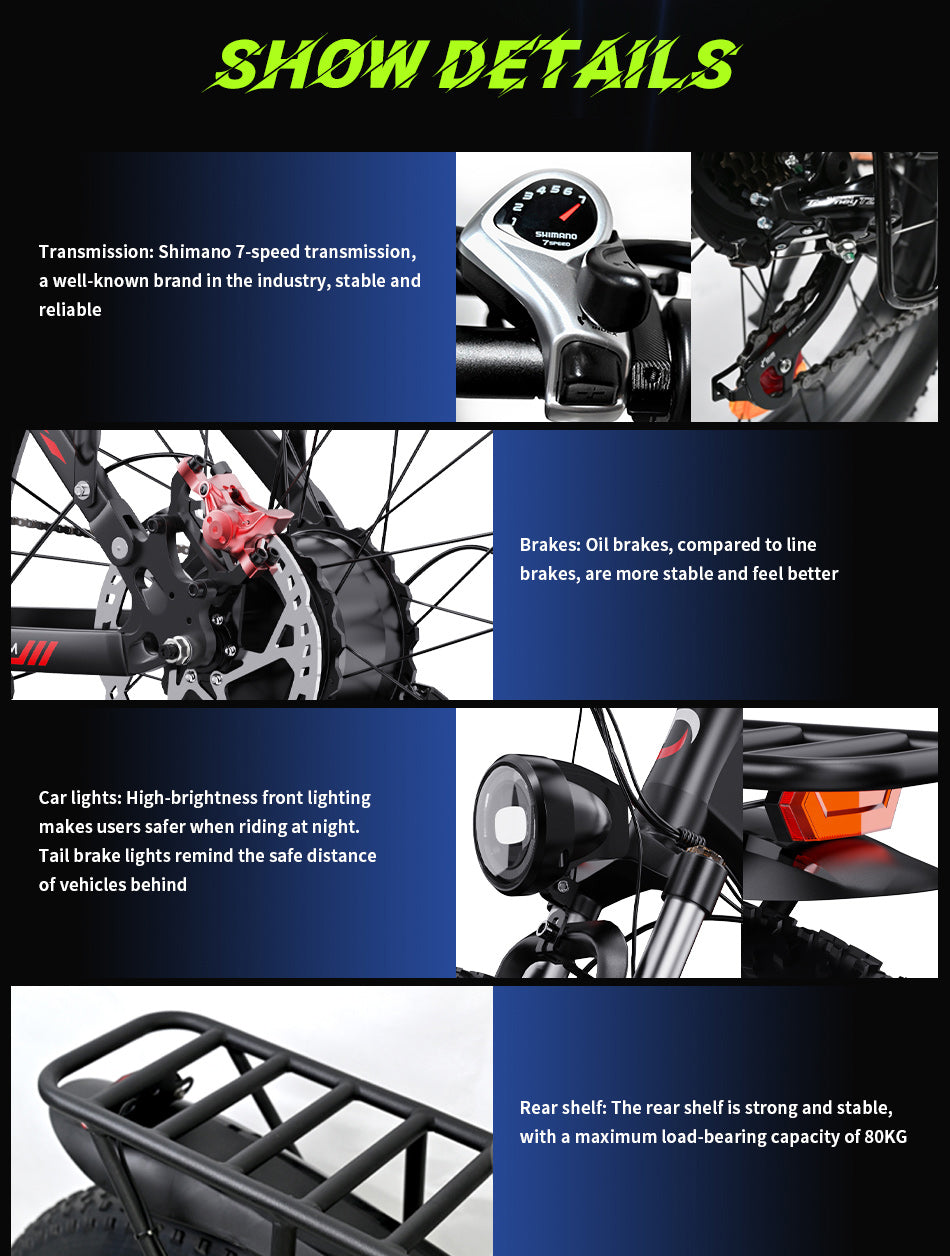 DUOTTS S26 PRO BLACK– E-Bike, 2 MOTORI 750W con Portapacchi, Doppia Modalità e Display LCD