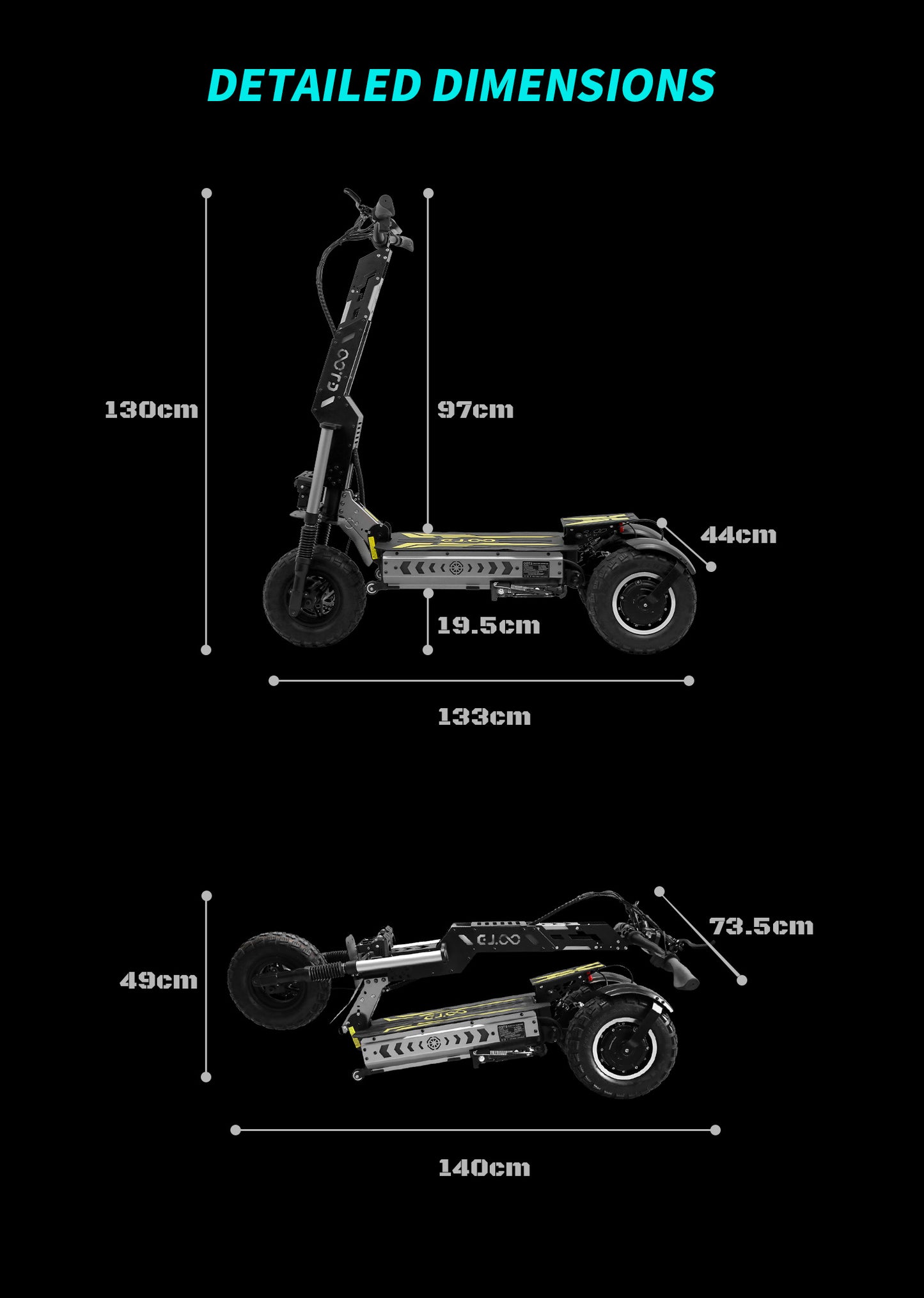 Monopattino Elettrico OOTD T30 | MOTORE 60V 3200W Autonomia 90km | Batteria 60V 31.2Ah | Portata 200kg
