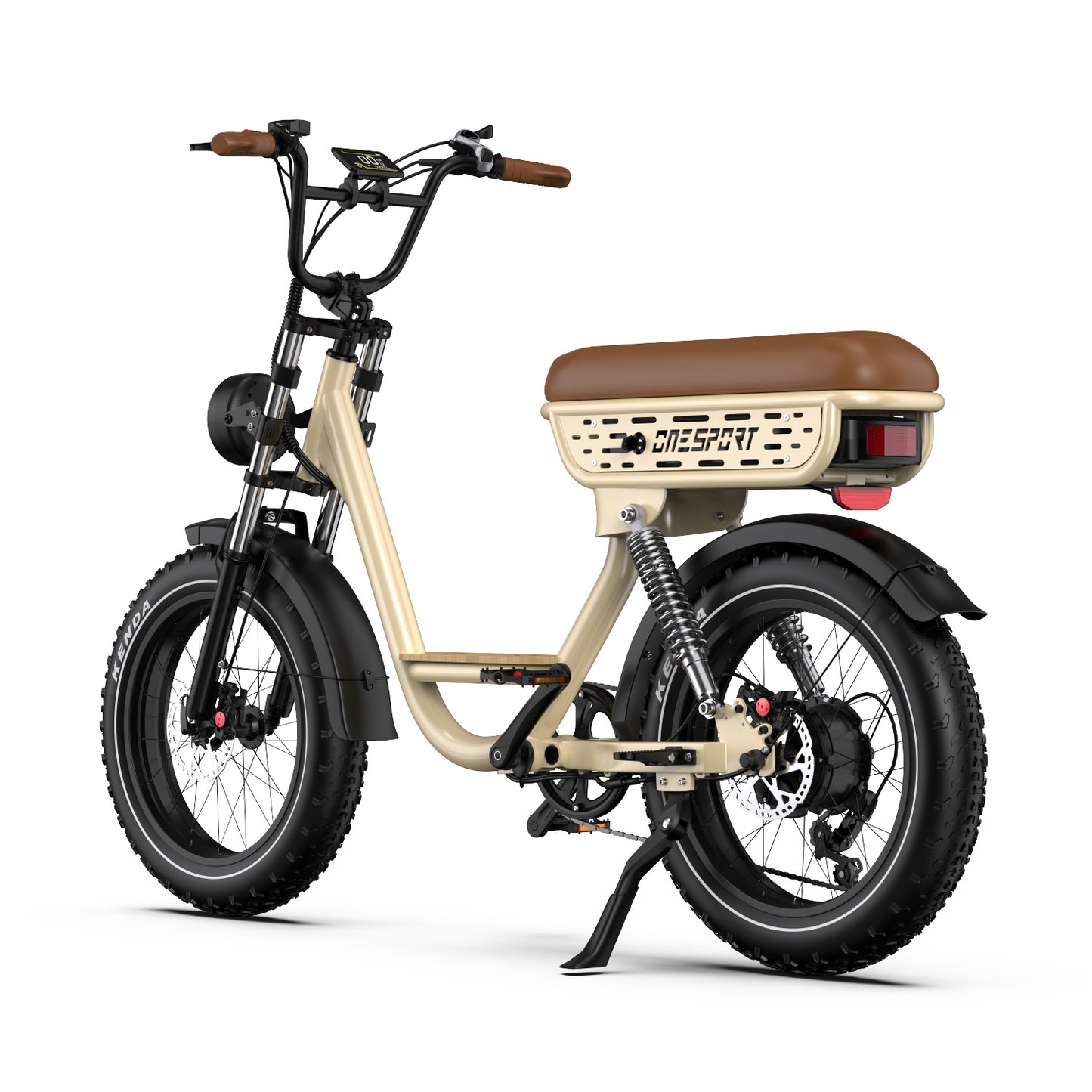 ONESPORT W77 BEIGE – E-BIKE Urbana con Batteria Integrata, Motore BAFANG 48V 500W e Display LCD
