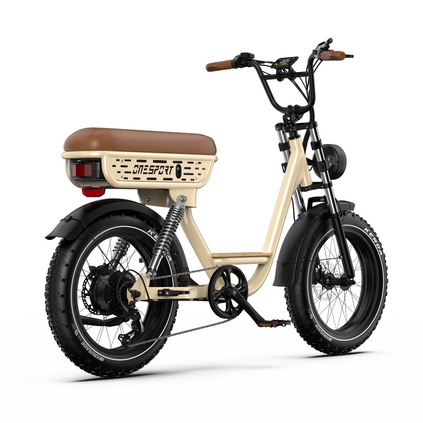 ONESPORT W77 BEIGE – E-BIKE Urbana con Batteria Integrata, Motore BAFANG 48V 500W e Display LCD