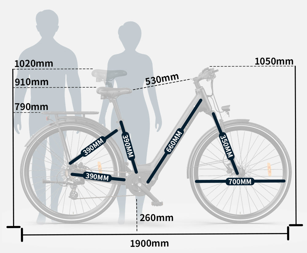 ONESPORT OT-07 WHITE– E-Bike Urbana con Motore BAFANG da 250W 36V, Batteria Rimovibile e Sospensione Regolabile