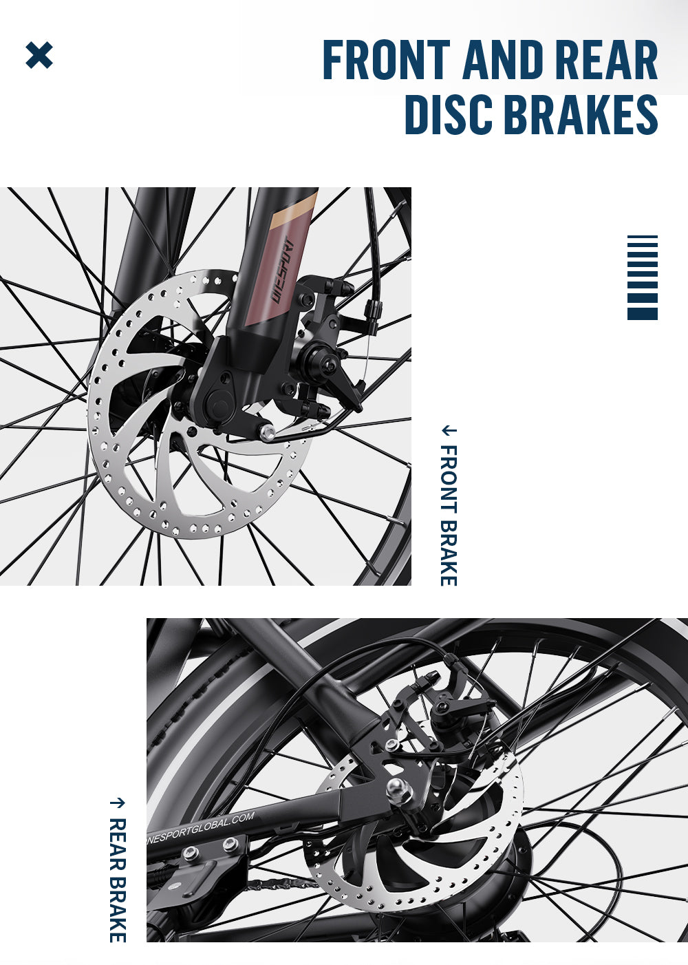ONESPORT OT16 BLACK-BROWN – E-BIKE Pieghievole con Motore 48V 250W Potente, Batteria Rimovibile e Sospensioni