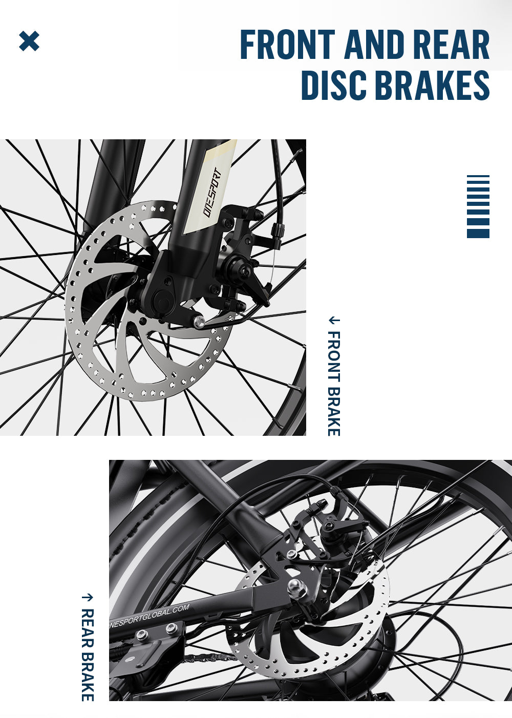 ONESPORT OT16 BLACK-BROWN – E-BIKE Pieghievole con Motore 48V 250W Potente, Batteria Rimovibile e Sospensioni