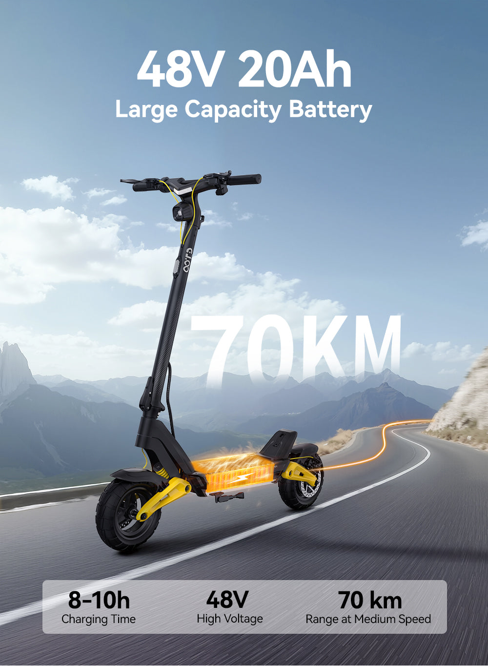 MONOPATTINO ELETTRICO OOTD S10 – Motore 48V 1400W High-Performance | 70 km di Autonomia | 55KM/H