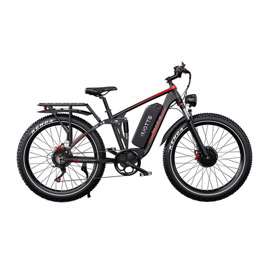 DUOTTS S26 PRO BLACK– E-Bike, 2 MOTORI 750W con Portapacchi, Doppia Modalità e Display LCD
