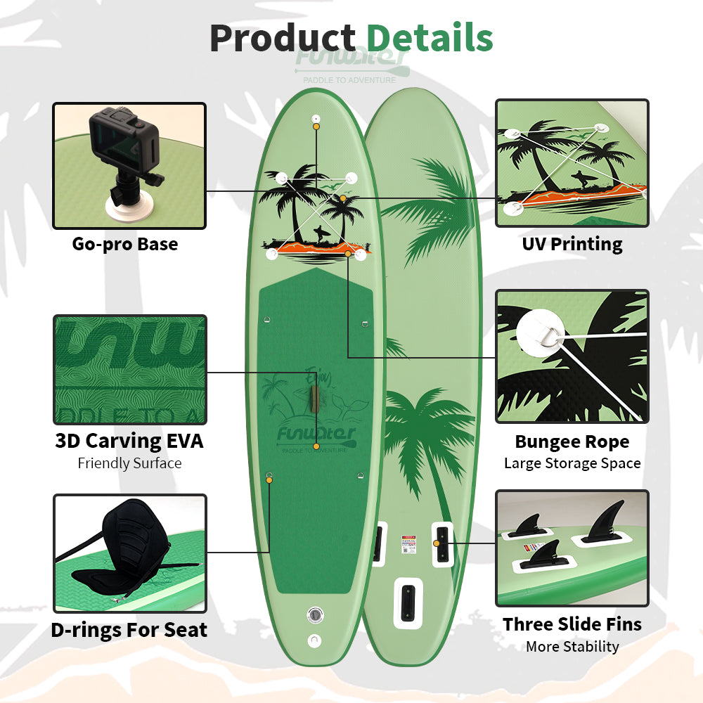 Tavola SUP Gonfiabile MIAMI X 335x84x15  | Portata 165kg+ | Con Seggiolino | Base GoPro | Kit Pesca Completo